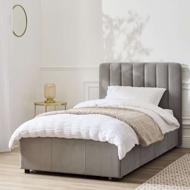 Argos Home Pandora Single Drawer Storage Bed Frame - Grey - image 1