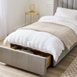 Argos Home Pandora Single Drawer Storage Bed Frame - Grey - thumbnail 2