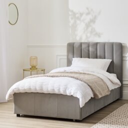 Argos Home Pandora Single Drawer Storage Bed Frame - Grey - thumbnail 1