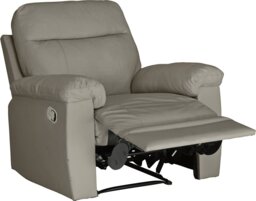 Argos Home Paolo Leather Mix Manual Recliner Chair - Grey - thumbnail 1