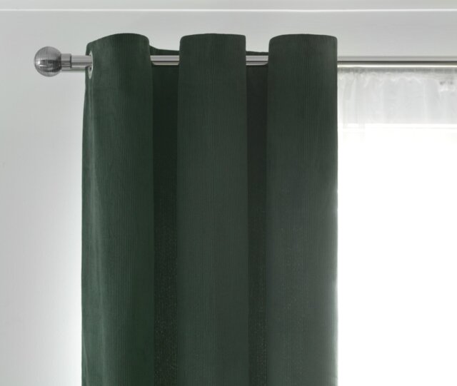 Habitat Cord Eyelet Curtains - Forest Green - 168x183cm - image 1