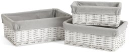 Habitat Pack of 3 Wicker Storage Basket - White - thumbnail 2