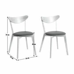 Habitat Sophie Pair of Faux Leather Dining Chair - Oak - thumbnail 2
