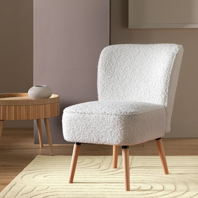 Argos Home Eppy Boucle Chair - Cream - image 1