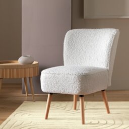 Argos Home Eppy Boucle Chair - Cream - thumbnail 1