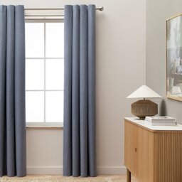 Habitat Blackout Eyelet Curtains - Navy Blue - 228x228cm - thumbnail 1
