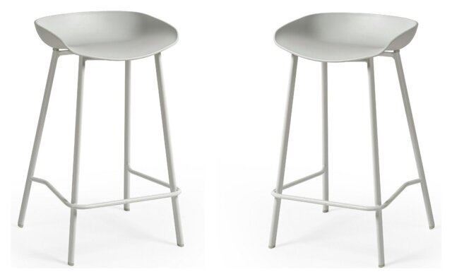 Julian Bowen Renzo Pair of Metal Bar Stools - Grey - image 1