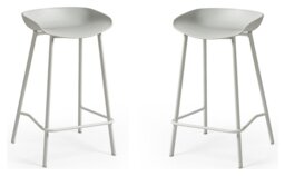 Julian Bowen Renzo Pair of Metal Bar Stools - Grey - thumbnail 1