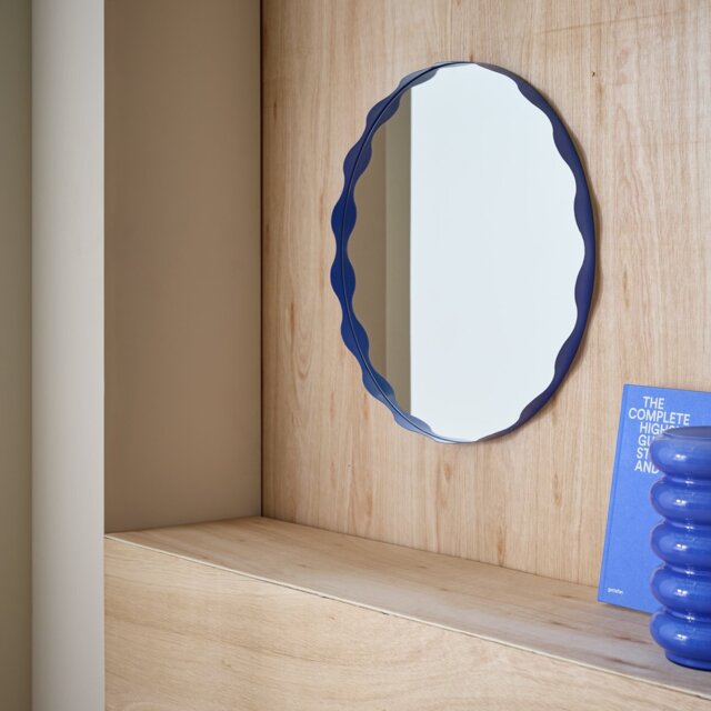 Habitat Blue Round Wall Mirror - 60x60cm - image 1