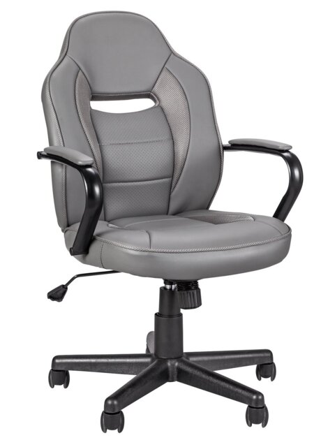 Argos Home Faux Leather Gaming Chair - Grey - image 1