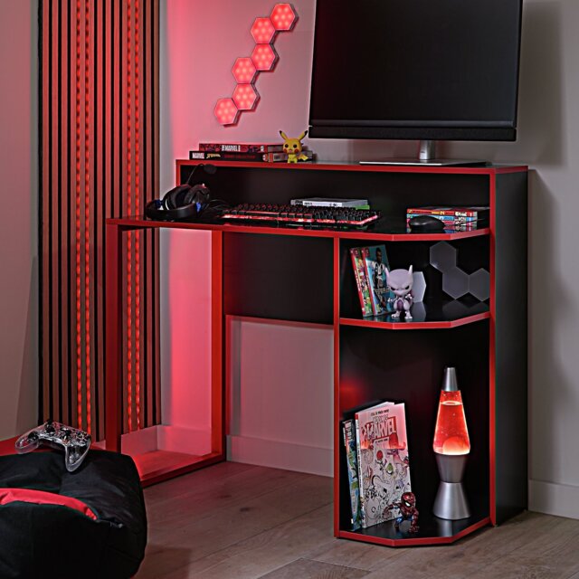 Argos Home Gaming Desk - Black and Red - image 1