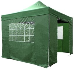 All Seasons 3m x 3m Pop Up Garden Gazebo & Side Panels-Green - thumbnail 1
