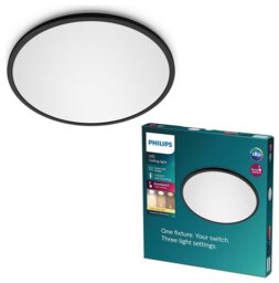 Philips Super Slim LED Flush to Ceiling Light - Black - thumbnail 1