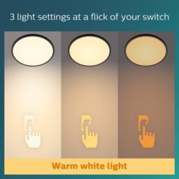 Philips Super Slim LED Flush to Ceiling Light - Black - thumbnail 2