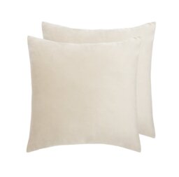 Habitat Velvet Plain Cushion Cover-2 Pack-Champagne- 43x43cm - thumbnail 1