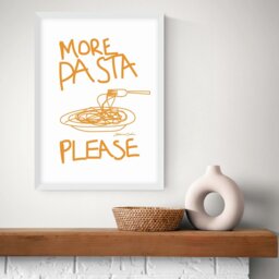 East End Prints More Pasta Please White Frame Art Print - A3 - thumbnail 1