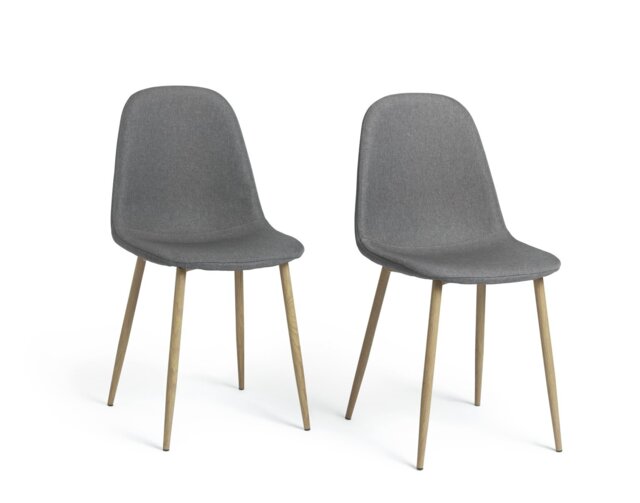 Habitat Beni Pair of Fabric Chairs - Grey - image 1