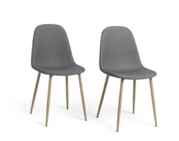 Habitat Beni Pair of Fabric Chairs - Grey - thumbnail 1