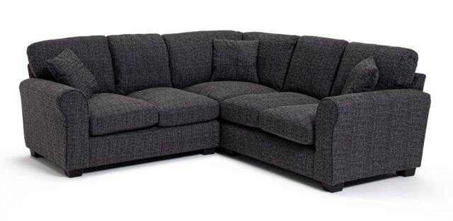 Argos Home Lisbon Fabric Corner Sofa - Charcoal - image 1