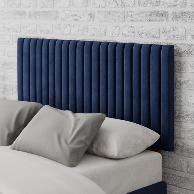 Aspire Grant Velvet Double Headboard - Navy - image 1