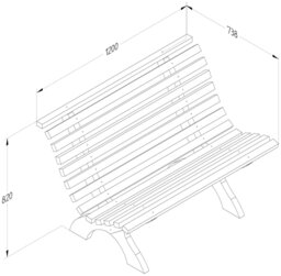 Forest Garden Kuba 2 Seater Wooden Garden Bench - Natural - thumbnail 2