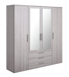 Argos Home Brisbane 4 Door 3 Drawers Wardrobe - Grey Oak - thumbnail 2