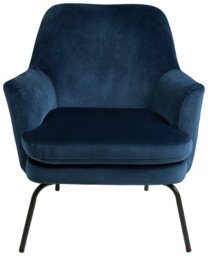 Habitat Celine Velvet Accent Chair - Blue - thumbnail 1