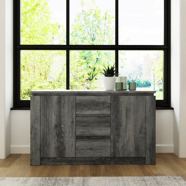 GFW Canyon 2 Door 3 Drawer Sideboard - Grey - image 1