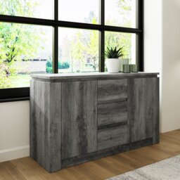 GFW Canyon 2 Door 3 Drawer Sideboard - Grey - thumbnail 2