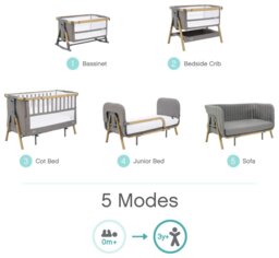 Tutti Bambini Cozee XL Crib Oak Charcoal - thumbnail 2