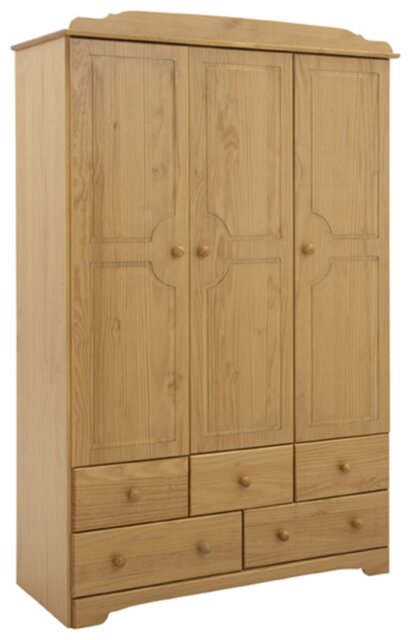 Argos Home Nordic 3 Door 5 Drawer Wardrobe - Pine - image 1