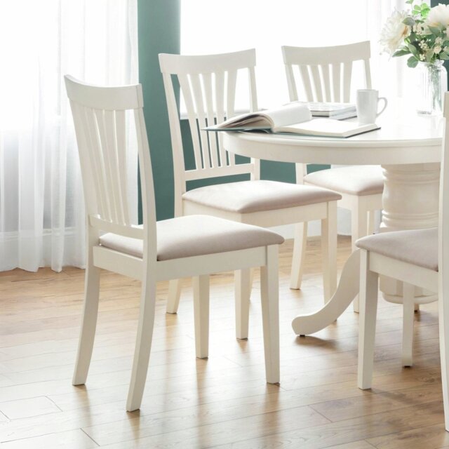 Julian Bowen Stanmore Pair of Dining Chairs - Ivory - image 1
