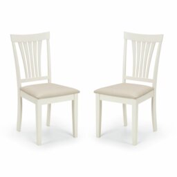 Julian Bowen Stanmore Pair of Dining Chairs - Ivory - thumbnail 2