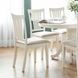 Julian Bowen Stanmore Pair of Dining Chairs - Ivory - thumbnail 1
