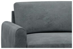 Hutch Velvet Round Arm 6 Seater Corner Sofa - Slate Grey - thumbnail 2
