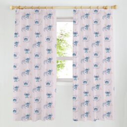 Disney Stitch Printed Kids Pencil Pleat Curtains - Pink - 168x183cm