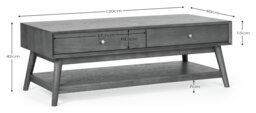 Julian Bowen Lowry 4 Drawer Coffee Table - Brown - thumbnail 2