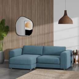 Habitat Ayr Reversible Corner Sofa - Blue - Ash Leg - thumbnail 2