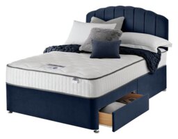 Silentnight Middleton Double Memory 2 Drawer Divan Bed- Blue - thumbnail 1