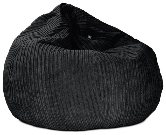 rucomfy Jumbo Cord Slouchbag Bean Bag - Black - image 1