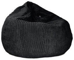 rucomfy Jumbo Cord Slouchbag Bean Bag - Black - thumbnail 1