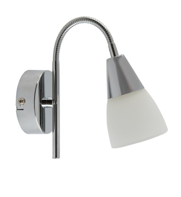 Argos Home Curico Glass Wall Light - Chrome & White - image 1