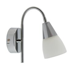 Argos Home Curico Glass Wall Light - Chrome & White - thumbnail 1