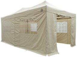 All Seasons 3m x 6m Pop Up Garden Gazebo & Side Panels-Beige - thumbnail 1
