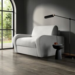 Jay-Be Deco Velvet Love Chair Sofa Bed - Beige - thumbnail 2