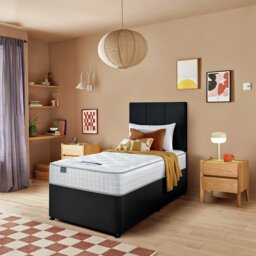 Silentnight Marlow 1000 Pocket Memory Single Divan Bed - Charcoal - thumbnail 1