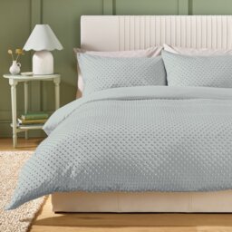 Argos Home Embroidered Dot Grey Bedding Set - Double