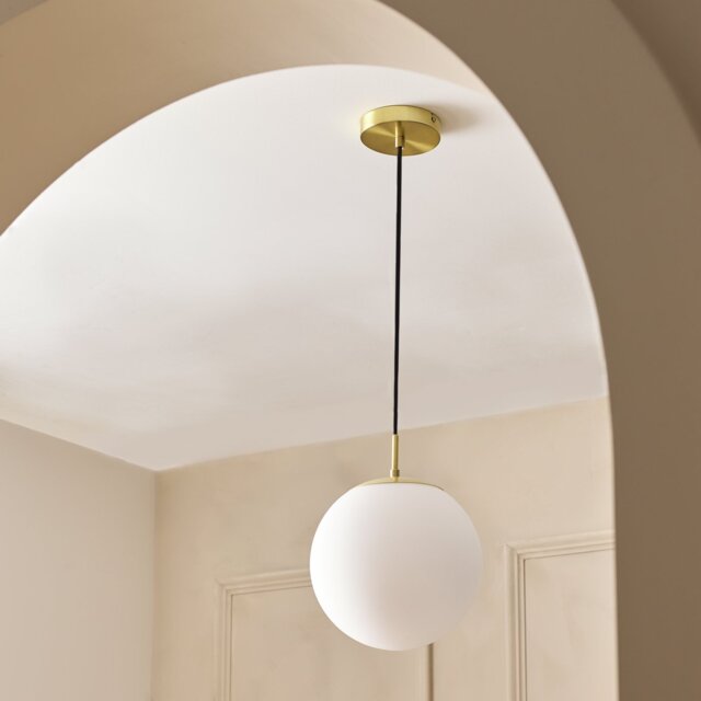 Habitat Boyd Glass Pendant Light - Brass - image 1