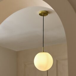 Habitat Boyd Glass Pendant Light - Brass - thumbnail 2
