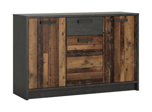 Nubi 3 Door 1 Drawer Chest - Wood Effect - image 1
